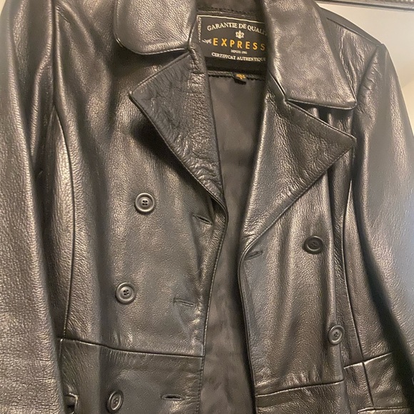 Vintage Express mid-length 100% Leather Jacket - Picture 3 of 4